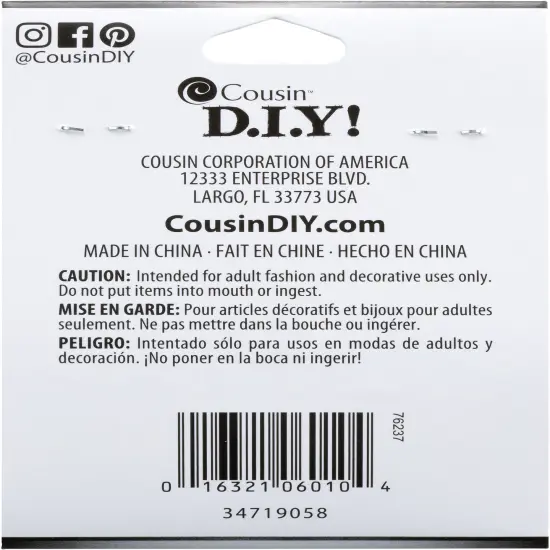 CousinDIY Jewelry Basics Metal Findings 50/Pkg-Silver Lanyard Hooks {2}