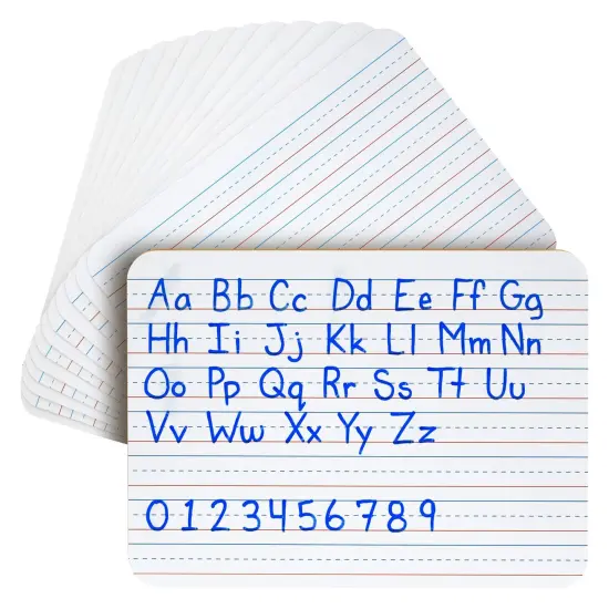 Juvale 12 Pack Double Sided Dry Erase Boards with Lines - Small Classroom Whiteboards for Students, Homeschool and Writing Practice - Reusable Personal Lapboards for Kids Ages 3-14 (9x12 in) {1}