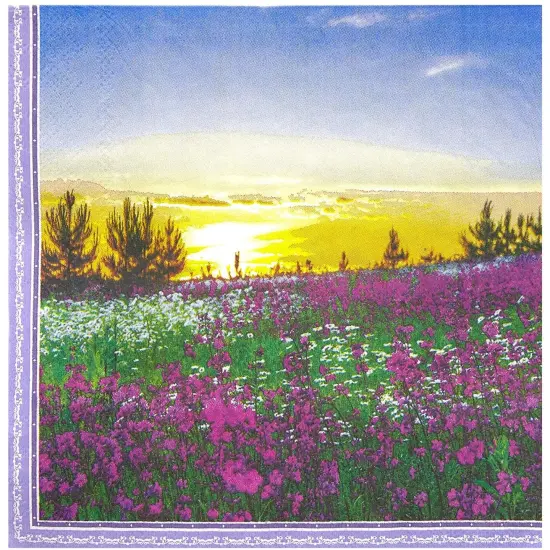 Sunrise Paper Napkins for Garden Party, Birthdays (6.5 x 6.5 In, 150 Pack) Purple {3}