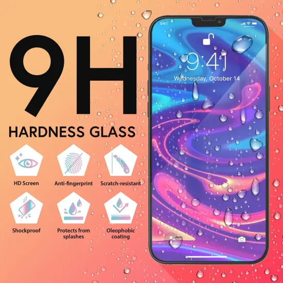 Insten 2-Pack Glass Screen Protector Compatible with iPhone 13 Pro Max 6.7", 9H Hardness Tempered Glass Film, HD Clear, With Easy Installation Frame, Scratch Resistant, Case Friendly {2}