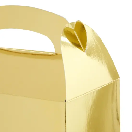 24-Pack Treat Boxes - Candy Gable Boxes for Party Favors, Birthday, Wedding, Baby Shower (Gold, 6.2x3.5x3.6 In) {5}