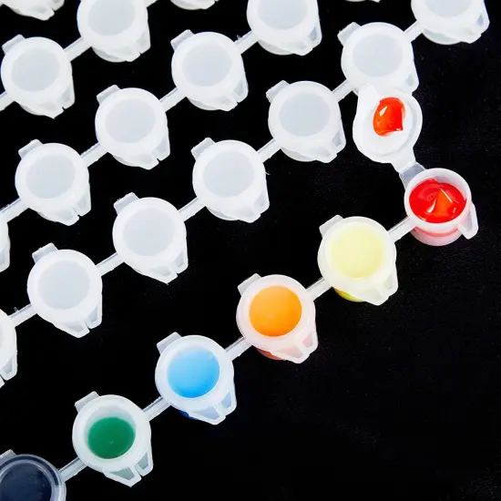 Empty Paint Pot Pod Strips, Storage Containers (6ml/0.2 oz, 240 Pots, 30 Strips) White {4}