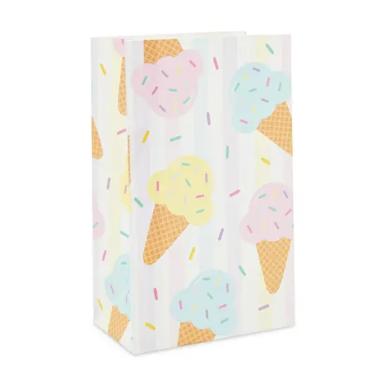 Ice Cream Party Favor Bags for Kids Birthday Decorations (36 Pack) White {4}