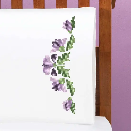 HerrschnersEarly Morning Blooms Pillowcase Pair Stamped Cross-Stitch Multi {1}