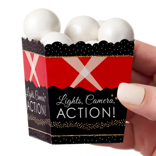 Big Dot of Happiness Red Carpet - Party Mini Favor Boxes - Movie Night Party Treat Candy Boxes - Set of 12 {1}