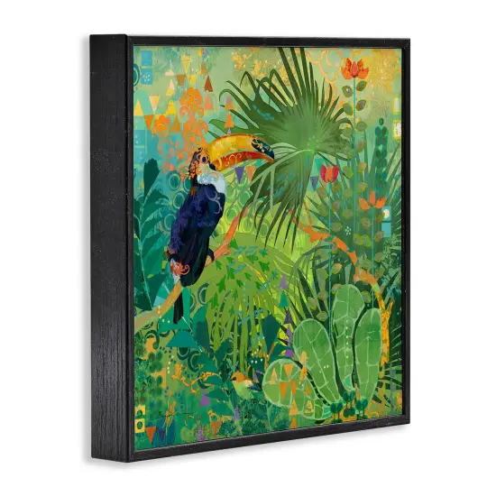 Stupell Industries Toucan Rainforest Nature Framed Giclee Art Black Frame {3}
