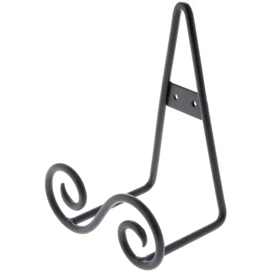 Bard's Black S-Shaped Wall Mountable Display Easel Stand, 6.5" H x 5" W x 3.5" D {1}