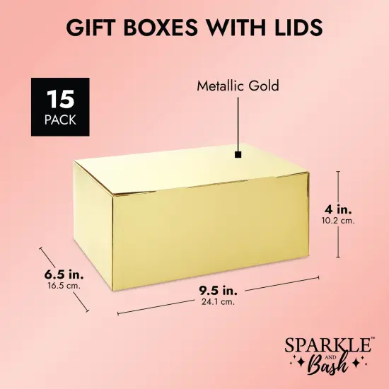 Gold Gift Boxes for Bridesmaid Proposal, Bridal Shower Party Favors (15 Pack) {3}