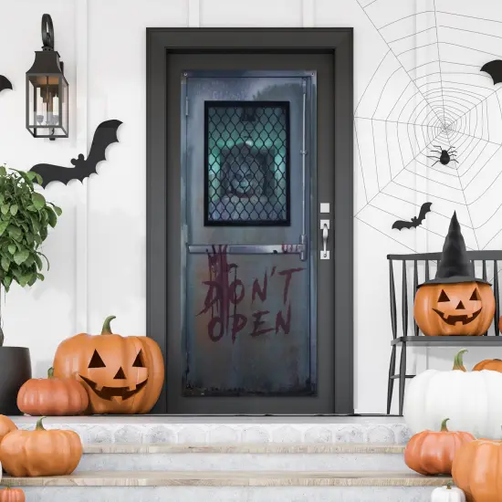 Northlight "Don't Open" Hospital Entryway Halloween Scary Door Decoration - 6' Gray {1}