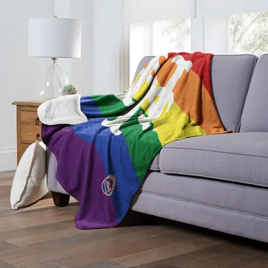 MLB Pride Series Silk Touch Sherpa Throw Blanket 50×60 Inches New york mets {4}