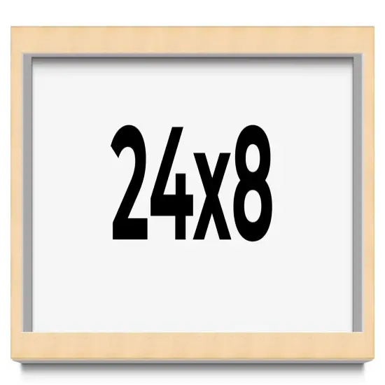 24x8 Solid Wood Picture Frame with UV-Resistant Acrylic & Acid-Free Backing, Available in 6 Finishes: Matte Black, Matte White, Metallic Bronze, Silver, Natural Wood Grain & Mahogany {2}