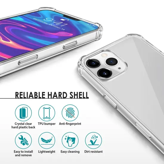 Crystal Clear Case For iPhone 12 Pro Max (6.7 inch), Shockproof TPU Bumper Shock-Absorbing Corners Protective Transparent Cover, by Insten {4}