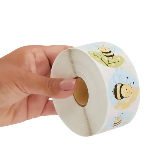 1000 Pieces Bumble Bee Stickers for Kids, Classroom Reward, DIY Crafts, Round, 9 Designs (1.5 In) Multicolor {4}