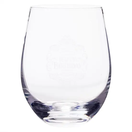 Aged to Perfection Decorative Stemless Wine Glass for Birthday Party Gift, 2 Pack, 18 oz Clear {6}