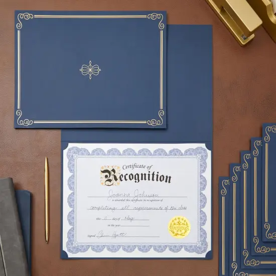 24-Pack Navy Blue Award Certificate Holders - Bulk Certificate Holders for Graduation, Diploma, Employee Appreciation, Certifications (fits 8.5x11) {2}