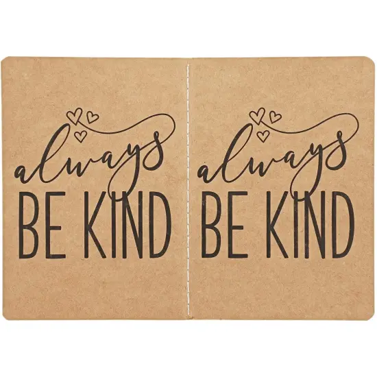 12 Pack Small Blank Pocket Notebook A6 - 6 Inspirational Kindness Quotes - 5.75 x 4 x 0.1 Brown Lined Kraft Paper Journals for Students to Write Stories, Classroom Supplies {5}