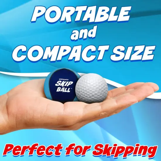 Ultimate Skip Ball (Navy/Teal) Fun Lake Toys & Beach Gear Stuff - Cool Swimming Pool Accessories for Outside Games - Best for Kids Ages 7-14 to Toss, Catch & Skipping - Gifts for Tweens & Teens {3}