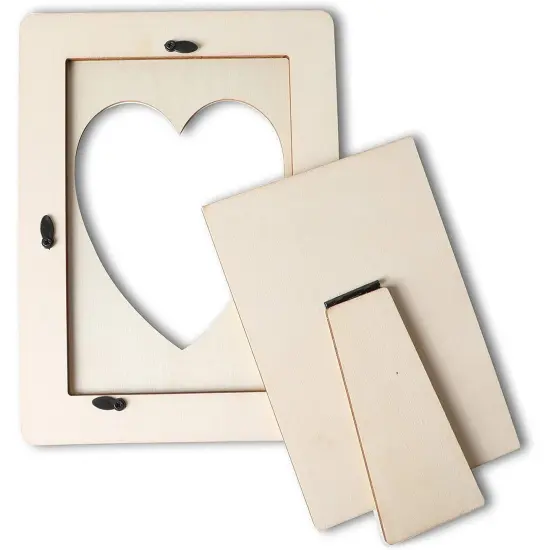 Heart Shaped Unfinished Wood Picture Frames for 4 x 6 Photos (5.9 x 7.9 In, 4 Pack) Brown {7}