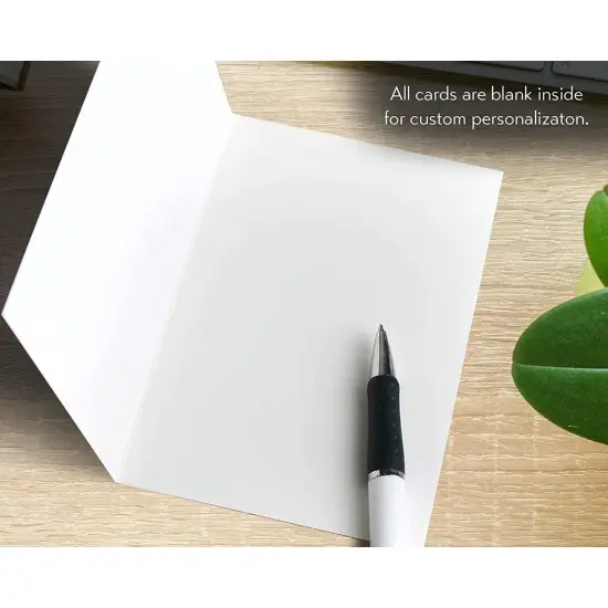 48-Count Thank You Cards with Envelopes, Blank Thank You Greeting Notes Notecards Bulk Box Set, 6 Floral Designs for Baby and Bridal Showers Wedding Birthday, Green and White, 4 x 6 inches {4}