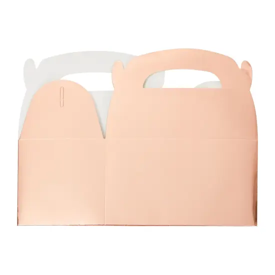 24-Pack Treat Boxes - Candy Gable Boxes for Party Favors, Birthday, Wedding, Baby Shower (Rose Gold, 6.2x3.5x3.6 In) Pink {7}