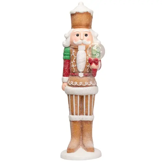 Northlight LED Lighted Christmas Gingerbread Nutcracker - 27" - Brown and White {3}
