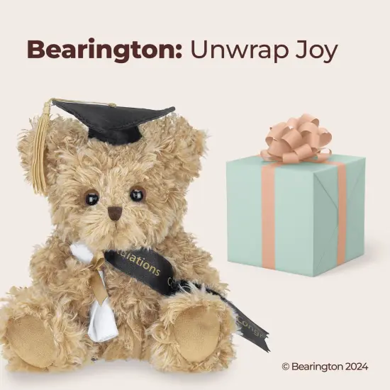 Bearington Collection Ken Grats Graduation Plush Teddy Bear Stuffed Animal, Black Cap, 7 Inch, For Ages 3-14 Brown {5}