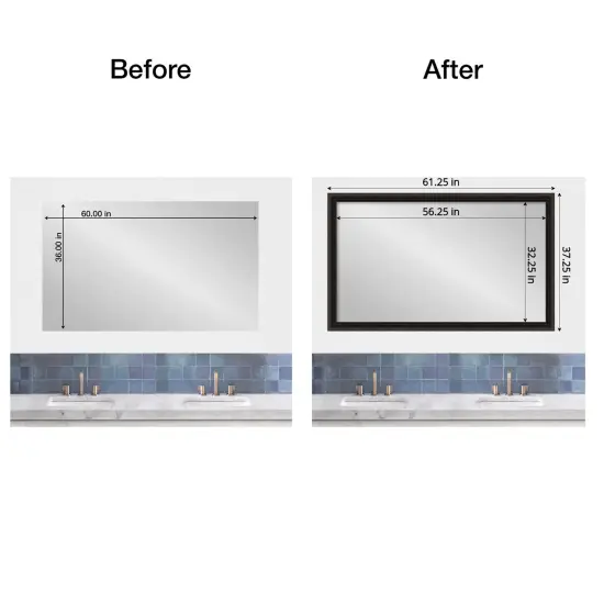 Amanti Art Mirror Makeover Bathroom Mirror Frame Border Kit -Fully Assembled Peel and Stick Frame - Mirror NOT Included - Trio Trim Oil Rubbed Bronze {5}