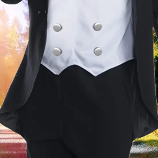 Classic Men's Penguin Costume Jacket Vest Bow Tie Pants Gloves {3}