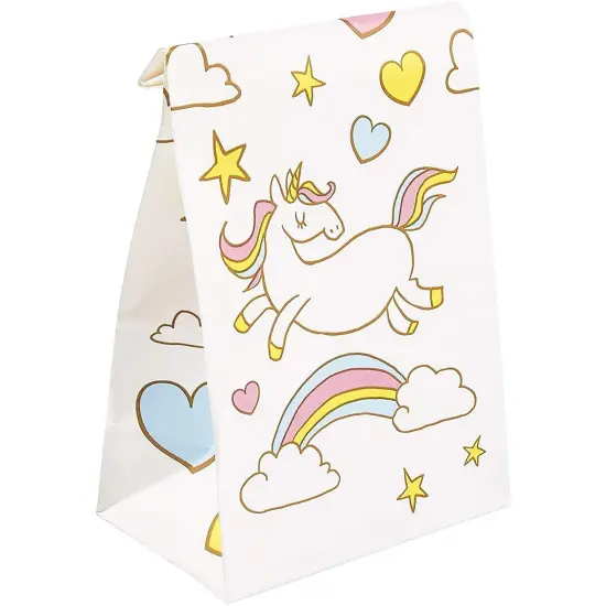 Rainbow Unicorn Party Favor Bags for Kids Birthday Party (5 x 8.5 x 3 In, 36 Pack) {7}