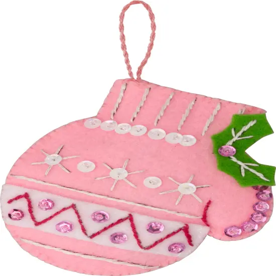 Bucilla Felt Ornaments Applique Kit Set Of 4-Santa Sweets {4}