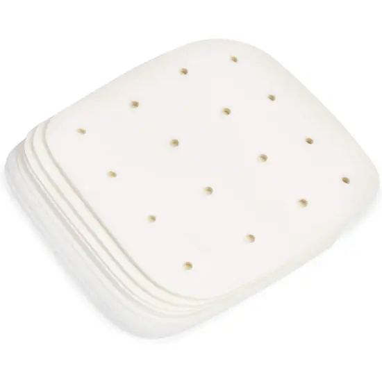 200 Pack Air Fryer Sheet Liners, White Parchment Paper Squares (7.5 x 7.5 In) {3}
