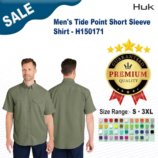 HUK&reg; Men's Tide Point Short Sleeve Shirt Crystal blue {2}