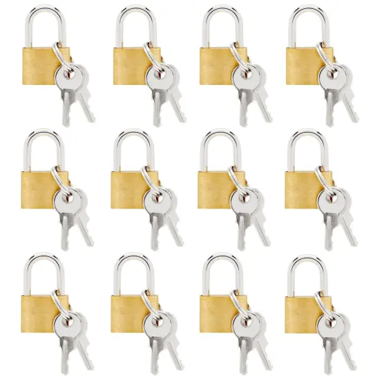 12 Pack 1.2-inch Small Luggage Locks with Keys - Mini Padlocks for Locker, Suitcase and Gym {1}