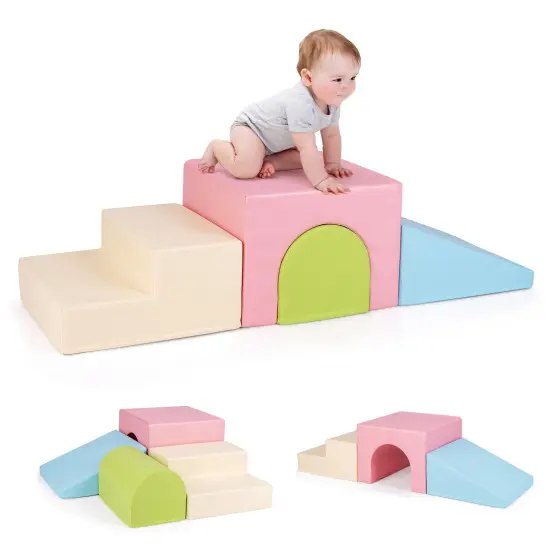 Portable Climb and Crawl Foam Block Play Set Perfect for Child Various Activities Multicolor {4}