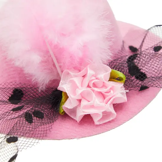 Juvale 6 Pieces Mini Tea Party Hats for Baby Girls Ages 1–11 Months, Clip-On Design - Fancy Hair Fascinators in 6 Colors, Tiny Hat Hair Clips for Infants and Little Ones (4 Inches) Multicolor {6}