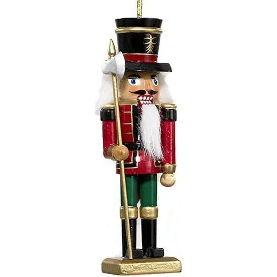 5" Classic Wooden Nutcracker Ornament Green Pants {1}