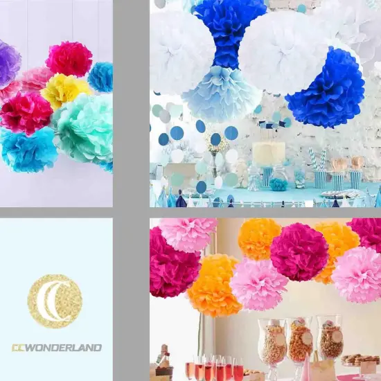 Burgundy Brown Tissue Paper Pom Poms-12PC Tissue Paper Flowers-Wall Hanging Decorations for Bachelorette, Neutral,Bridal,Boho Birthday Decorations 8,10,12in {4}