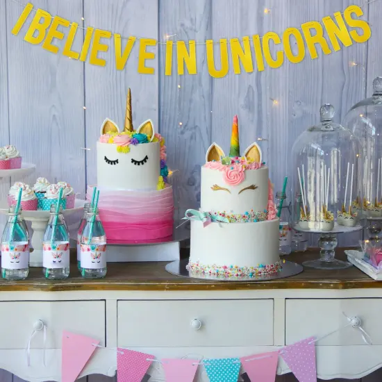 126 Pieces Make Your Own Banner Kit - DIY Banner with Gold Glitter Letters A-Z, Numbers 0-9, Hearts, Stars, and 3 Strings {3}