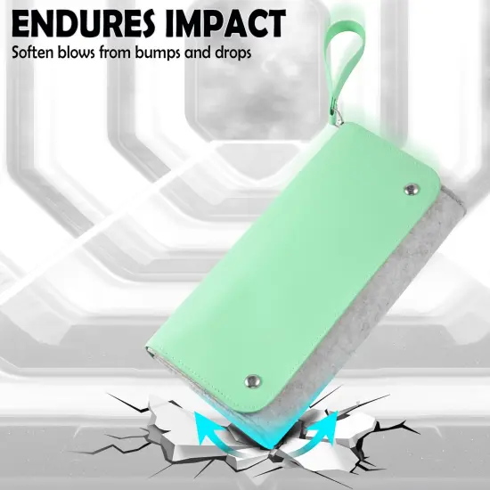 Insten Carrying Case Purse For Nintendo Switch and OLED Model, PU Leather Cover Travel Bag Sleeve Pouch, With Detachable Shoulder Hand Strap For Girls Boys Women, Turquoise Green {5}