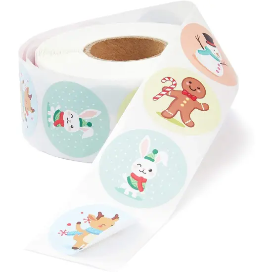 1000 Count Stickers, Assorted Designs Sticker Roll, Christmas {3}