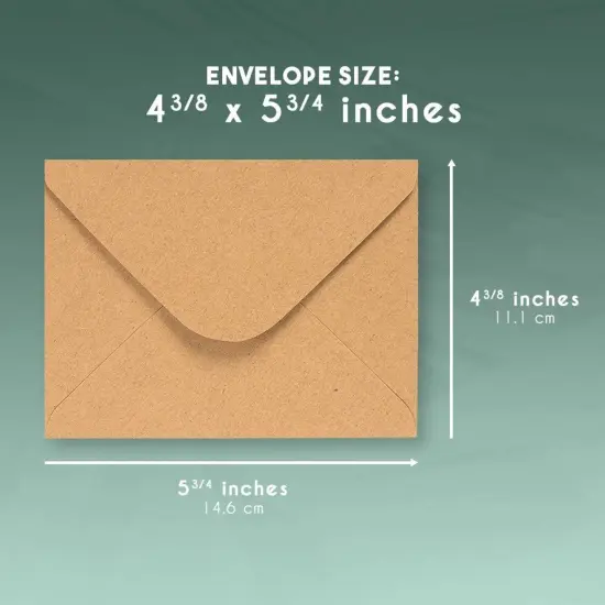 Juvale 100-Pack A2 Envelopes for Card Making Bulk - 5 x 4 Inch Kraft Paper Envelopes for Party Invitations, RSVP, Wedding, Baby Shower, Photos - 4 3/8 x 5 3/4 V-Flap Brown {5}