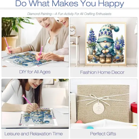 4 Pack Gnome Diamond Painting Kits for Adults-Gnome Diamond Art Kits for Adults,Diamond Painting Gnome DIY 5D {2}