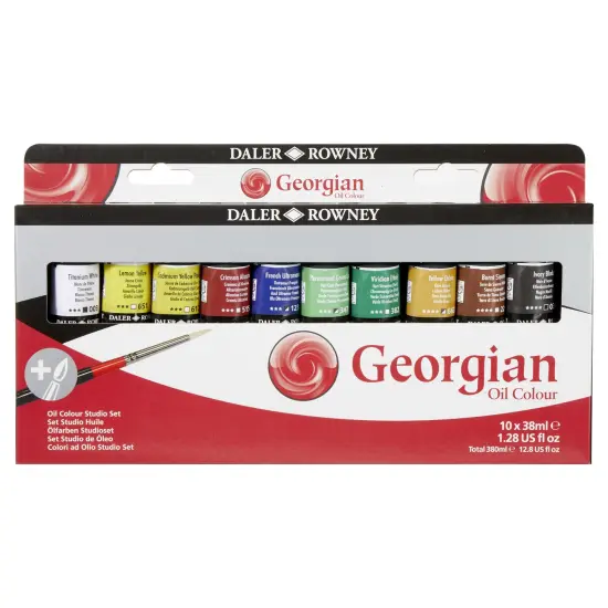 Daler-Rowney Georgian Oil Paint Studio Set 10/Pkg-With Free Brush {1}