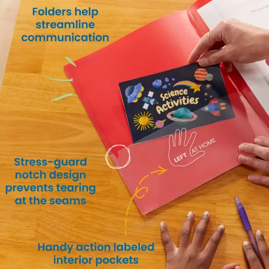 2-Pocket Parent-Teacher Classroom Communication Folder, 36-Piece Red {4}