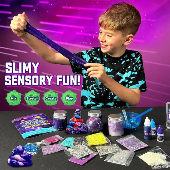 Bryte Spectacular Space Slime Kit, Glow in The Dark Galaxy and Cosmic Glitter with Fun Add Ins, DIY Gift-Ready for Girls Kids Ages 7-14 {3}