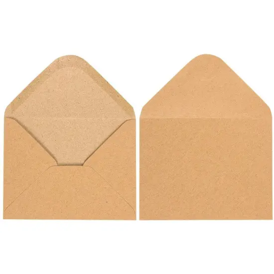 Juvale 100-Pack A2 Envelopes for Card Making Bulk - 5 x 4 Inch Kraft Paper Envelopes for Party Invitations, RSVP, Wedding, Baby Shower, Photos - 4 3/8 x 5 3/4 V-Flap Brown {7}