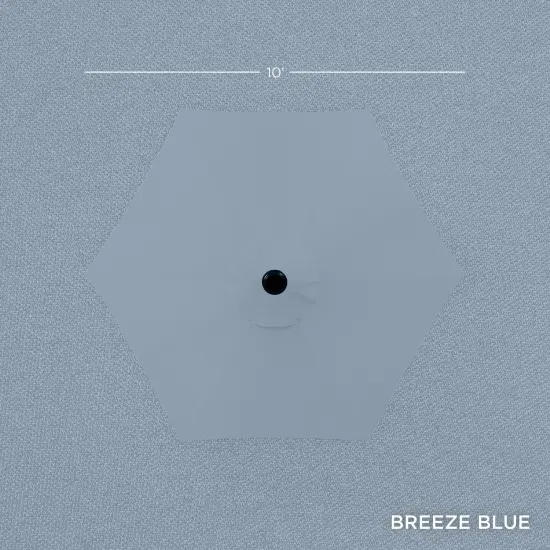 Best Choice Products 10ft Outdoor Steel Market Patio Umbrella w/ Crank, Tilt Push Button, 6 Ribs Breeze Blue {4}