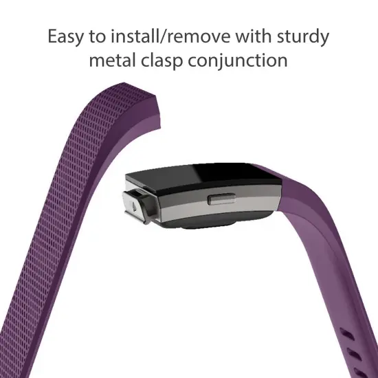 Zodaca for Fitbit Charge 2 Band , Replacement Wristband Soft Silicone Rubber Fashion Sport Strap with Adjustable Watchband-style Buckle for Fitbit Charge 2 Fitness Tracker Smartwatch Accessory Purple {2}