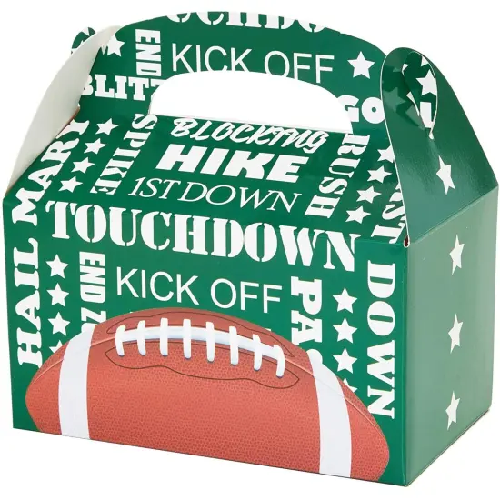 Blue Panda 24 Pack Football Gift Box, Unique Party Favor Boxes, Football Gift Bags for Sports Celebrations, Fun and Festive Decorations for Themed Parties and School Events Green {5}