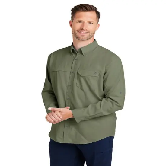 HUK&reg; Men's Tide Point Long Sleeve Shirt Moss {3}